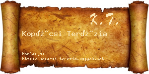 Kopácsi Terézia névjegykártya